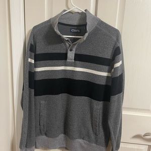Mens Chaps quarter zip shirt size medium‎ Black, Gray and White